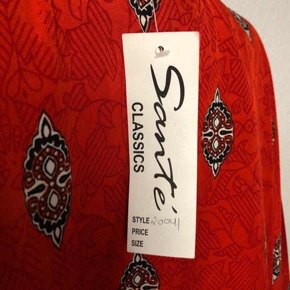 Sante Caftan Gown Orange Red Gold One Size - Picture 6 of 8